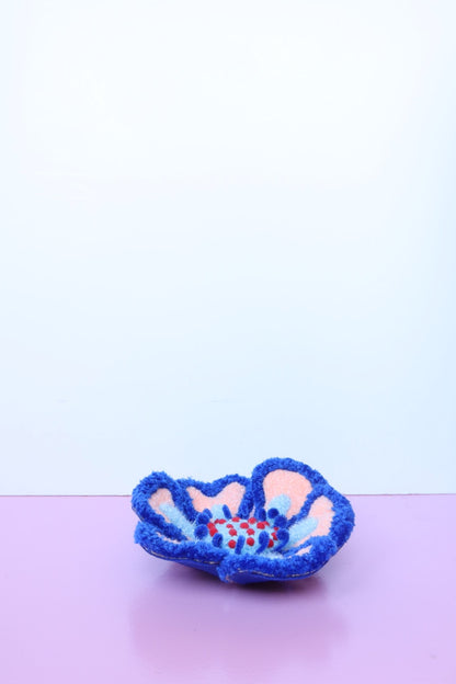 Koral, Blå & Lyseblå Blomst Skulptur - Formbar Tekstilkunst