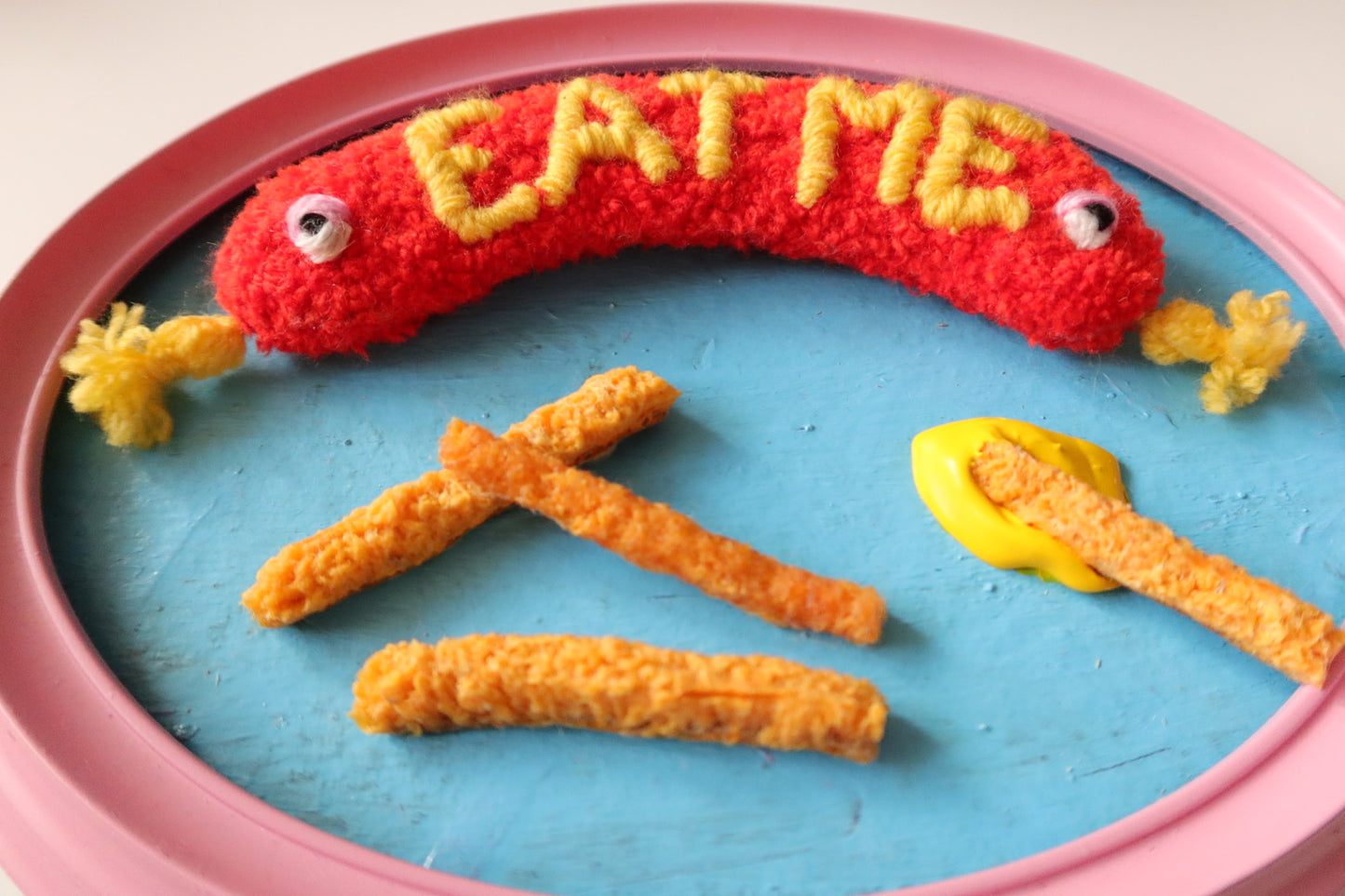 Eat Me - Tufted Sausage in Reclaimed Frame