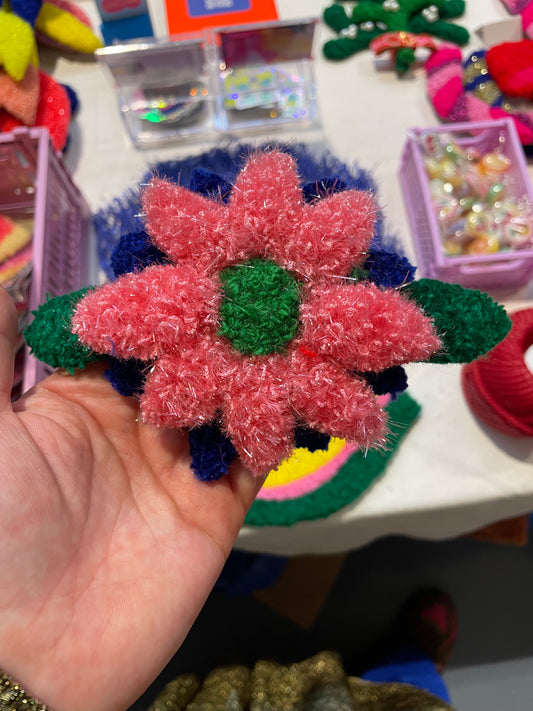 Fluffy Floral Hair Clip/Brooch