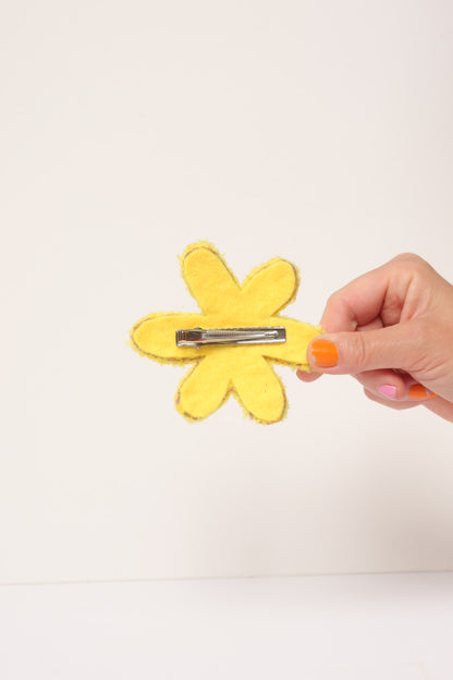 Daisy - Handmade Hair Clip in Yellow & Red