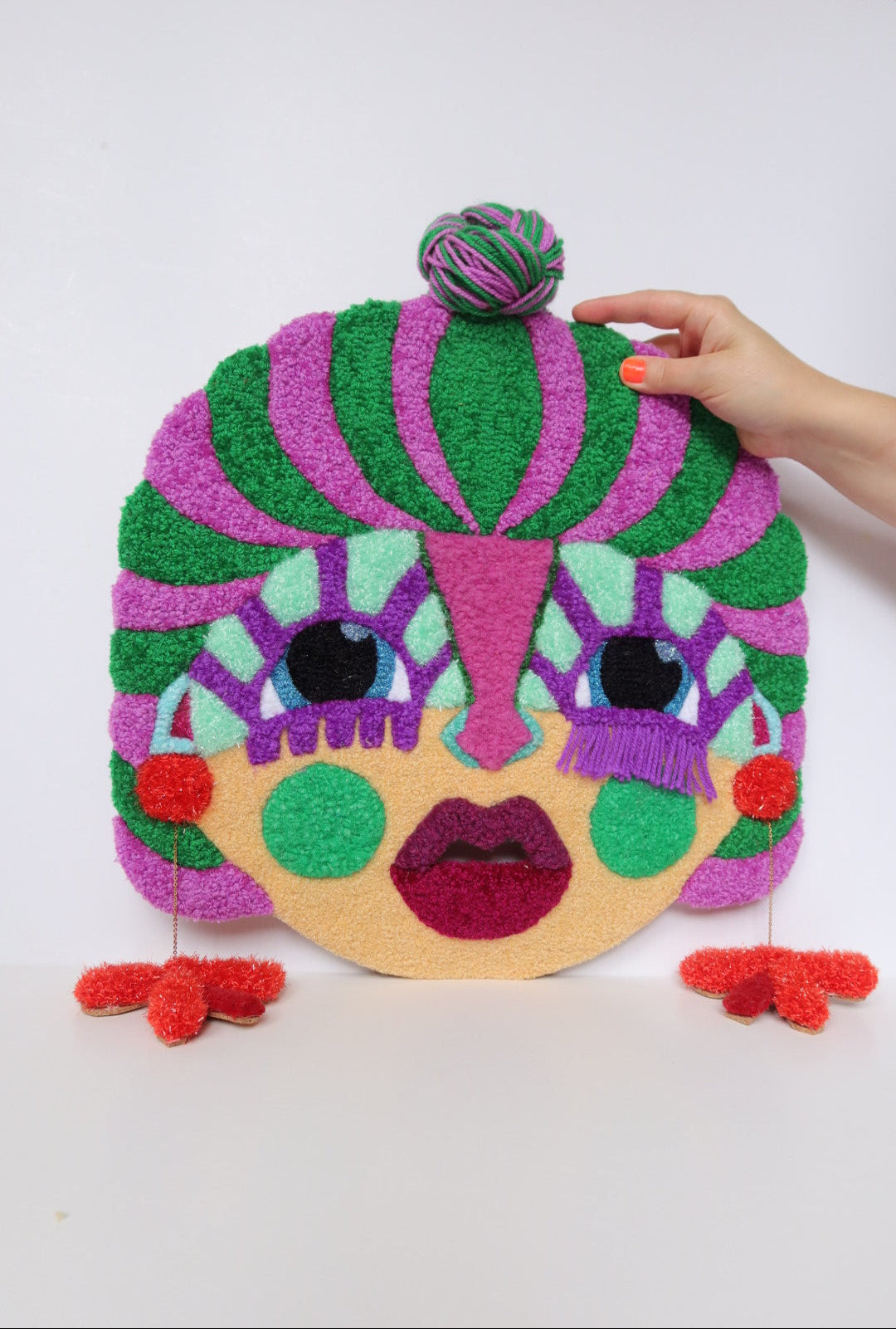 Mille - Textile Mask in Green, Purple, Light Yellow, Light Blue and Red