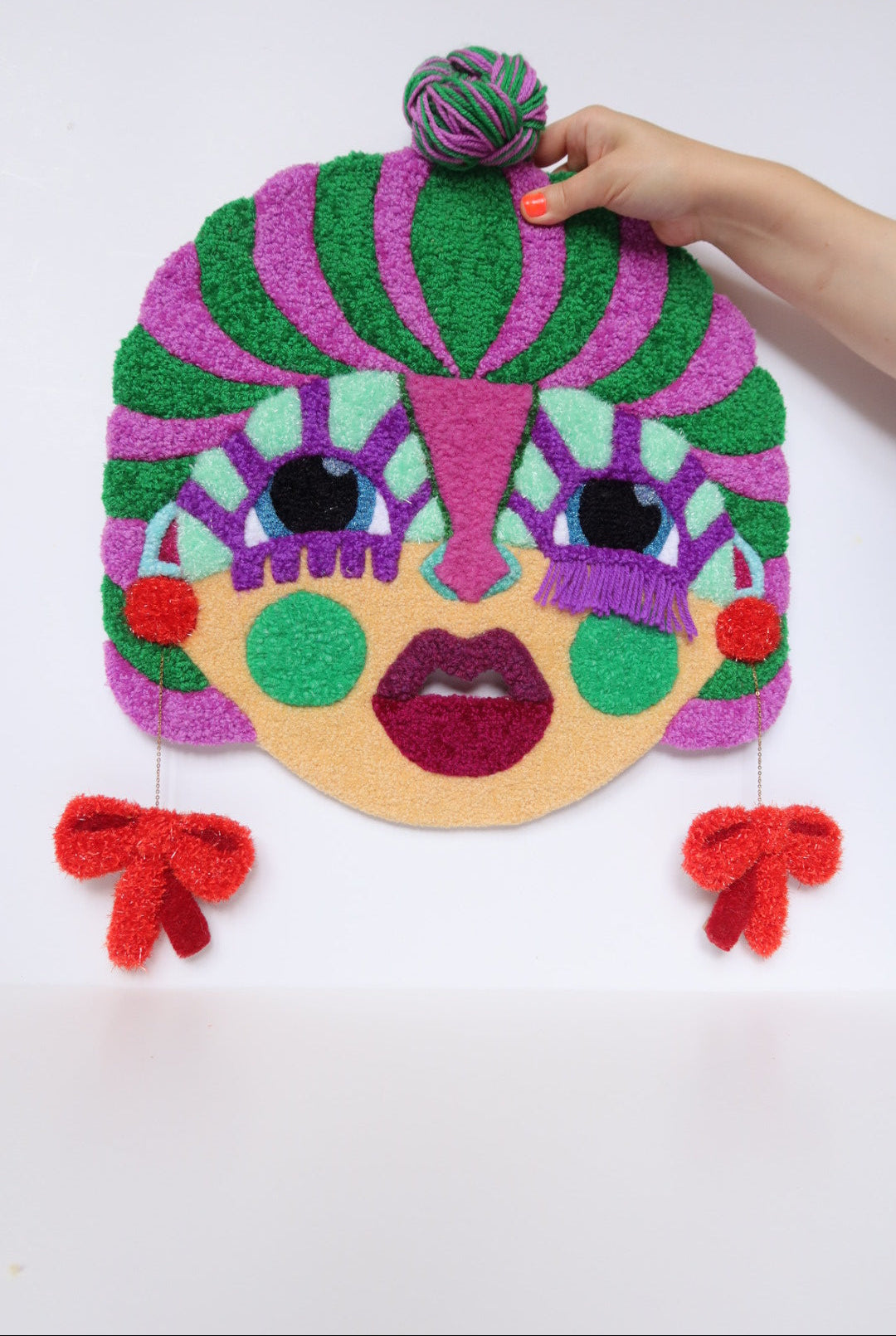 Mille - Textile Mask in Green, Purple, Light Yellow, Light Blue and Red