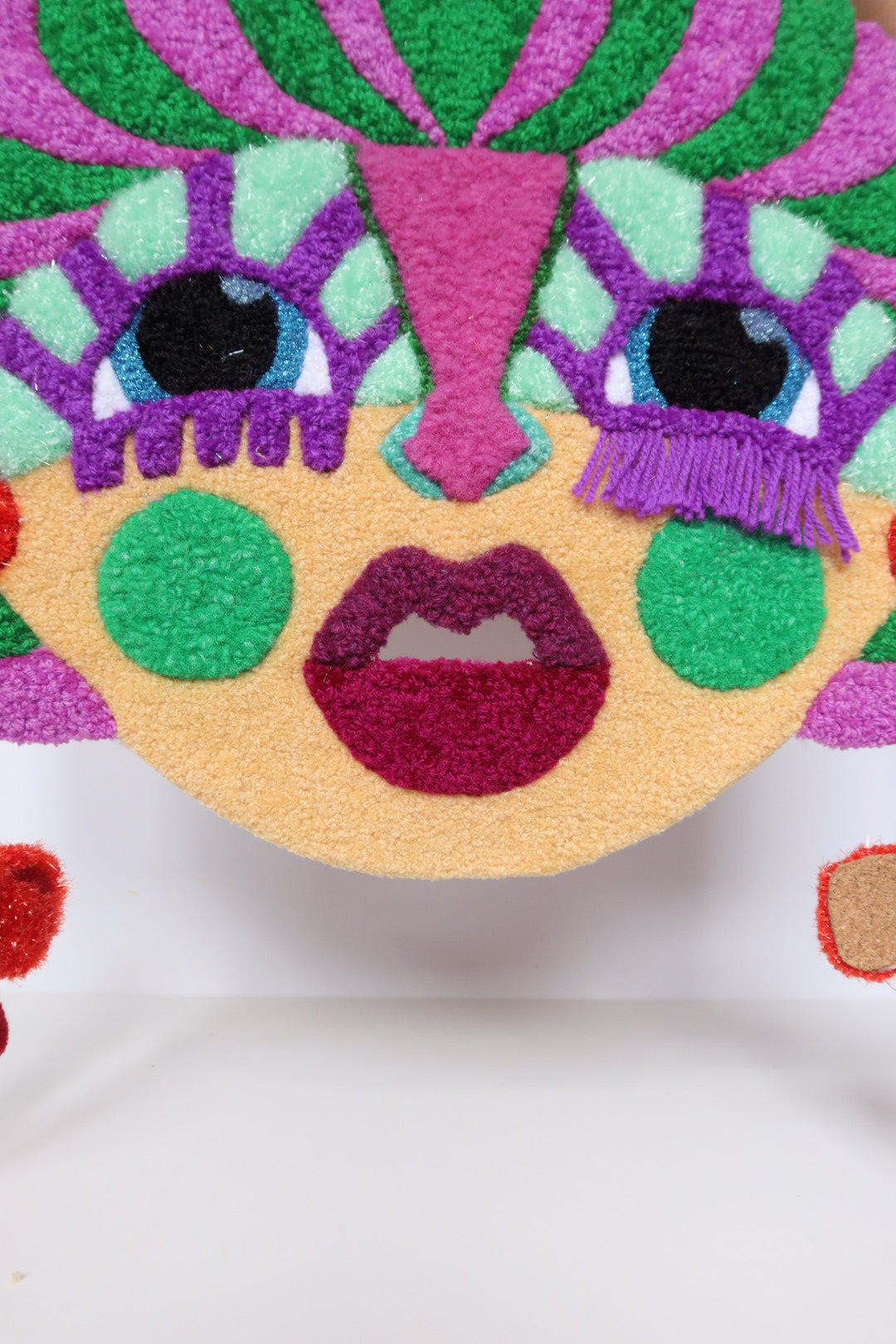 Mille - Textile Mask in Green, Purple, Light Yellow, Light Blue and Red