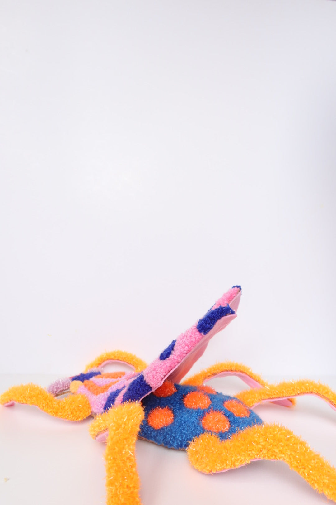 Beetle - Textile Art in Blue, Pink & Orange