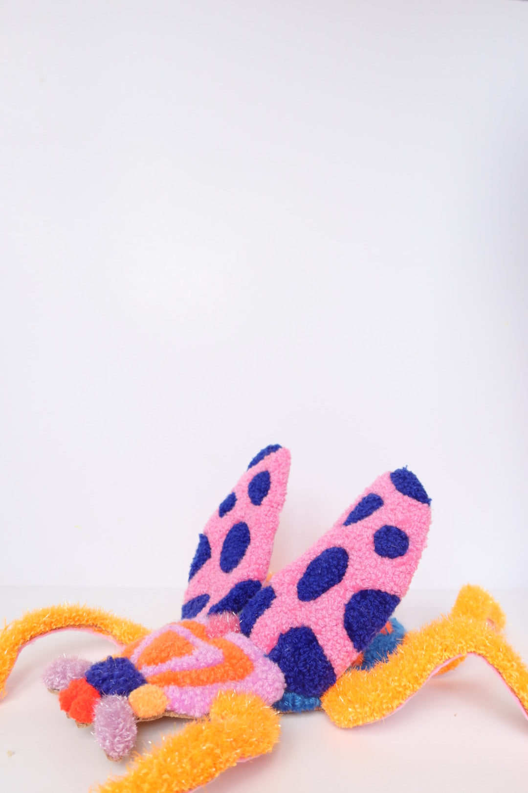 Beetle - Textile Art in Blue, Pink & Orange