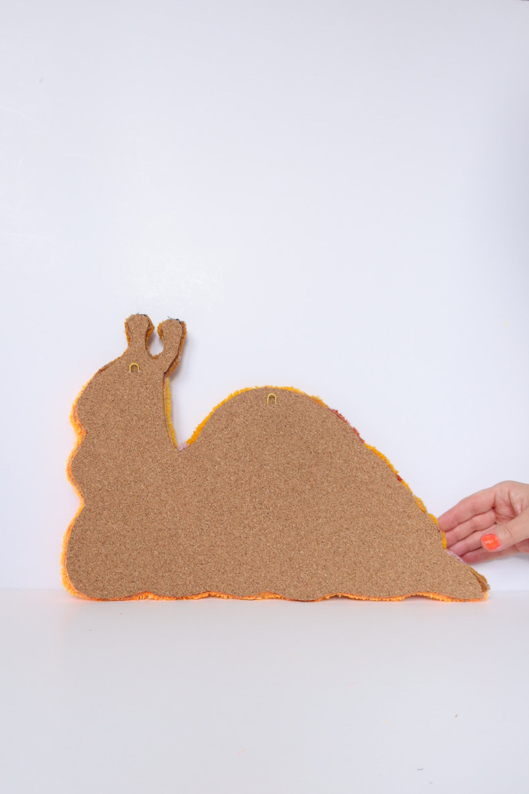 Snail - Textile Art in Sun Yellow, Brown, Orange and Pink