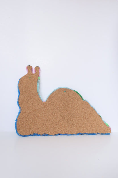 Snail - Textile Art in Green, Blue & Pink