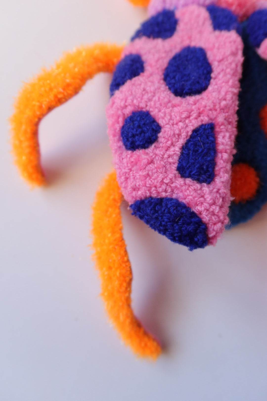 Beetle - Textile Art in Blue, Pink & Orange