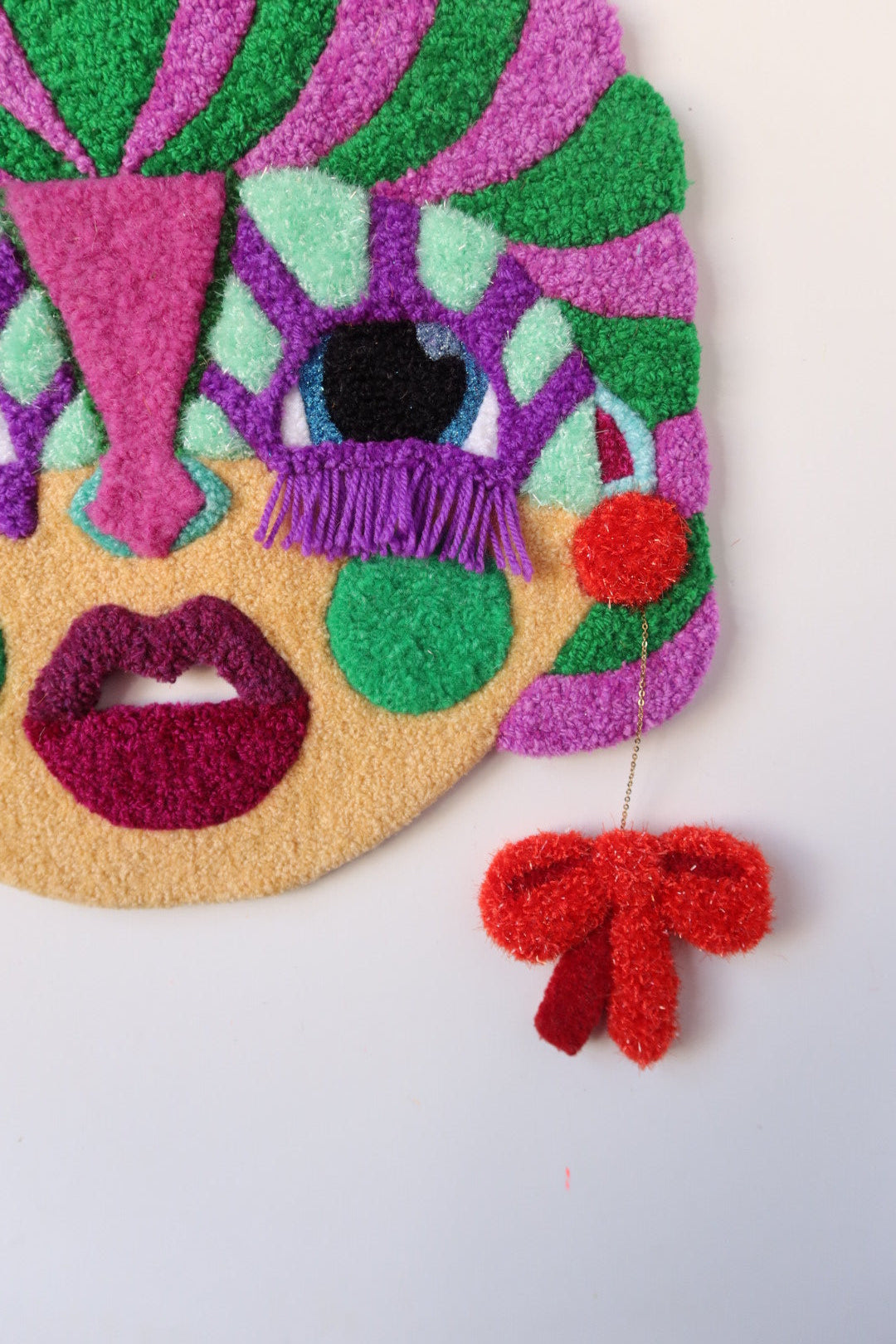 Mille - Textile Mask in Green, Purple, Light Yellow, Light Blue and Red